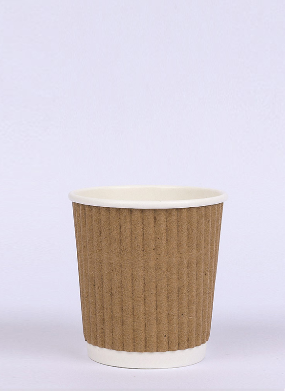 Vaso de papel caliente con pared ondulada de 4 oz